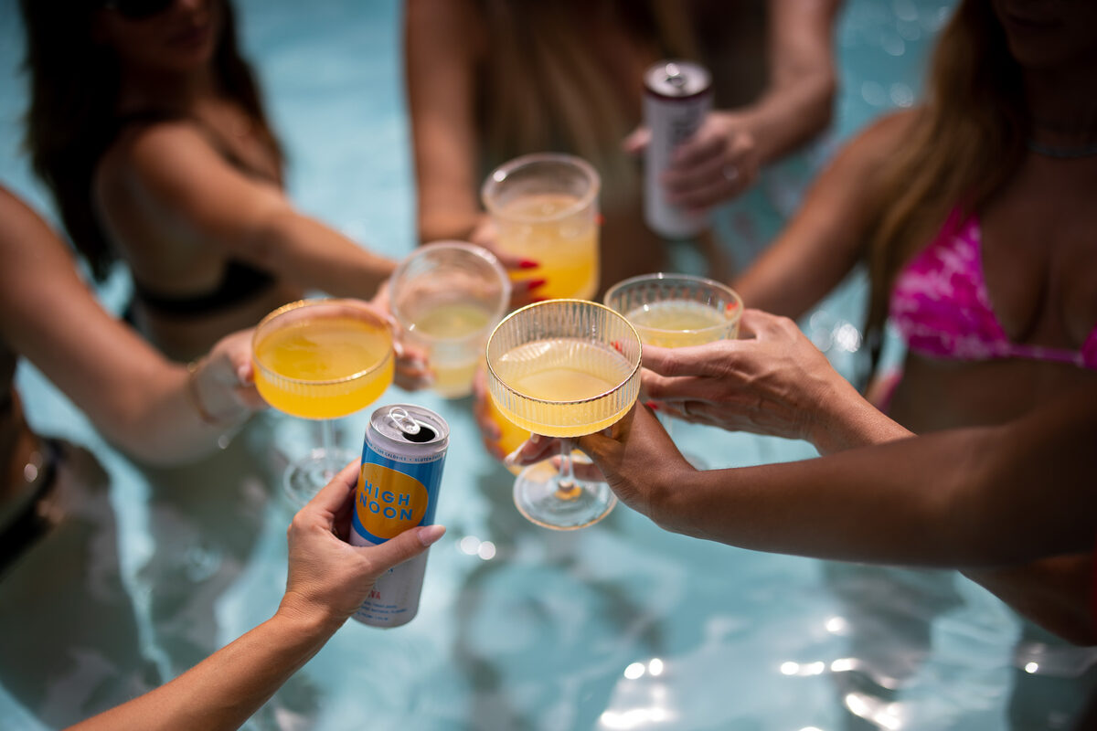 Guests toasting drinks